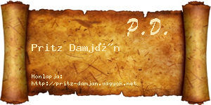 Pritz Damján névjegykártya